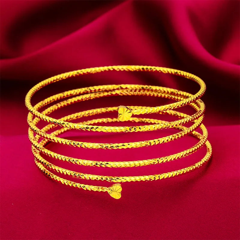 Somptueux ensemble de main oriental ANIID comprenant un bracelet relié à une bague réglable, motif fleur en spirale plaqué or 24 carats pour mariée - Collection-TOUT PROMESSE.