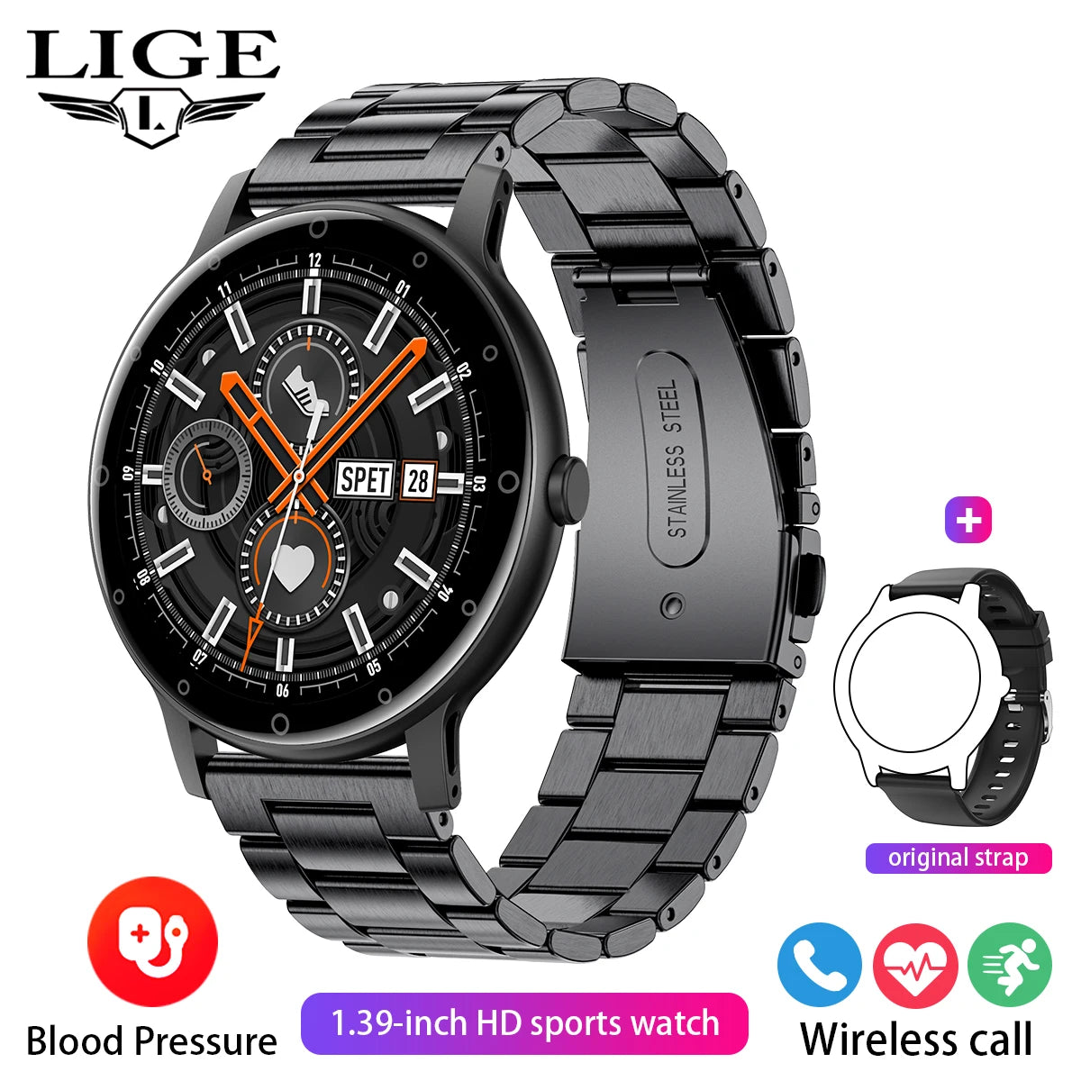 Montre Connectée LIGE Sport 618- Bluetooth Call & Suivi Santé Intégral