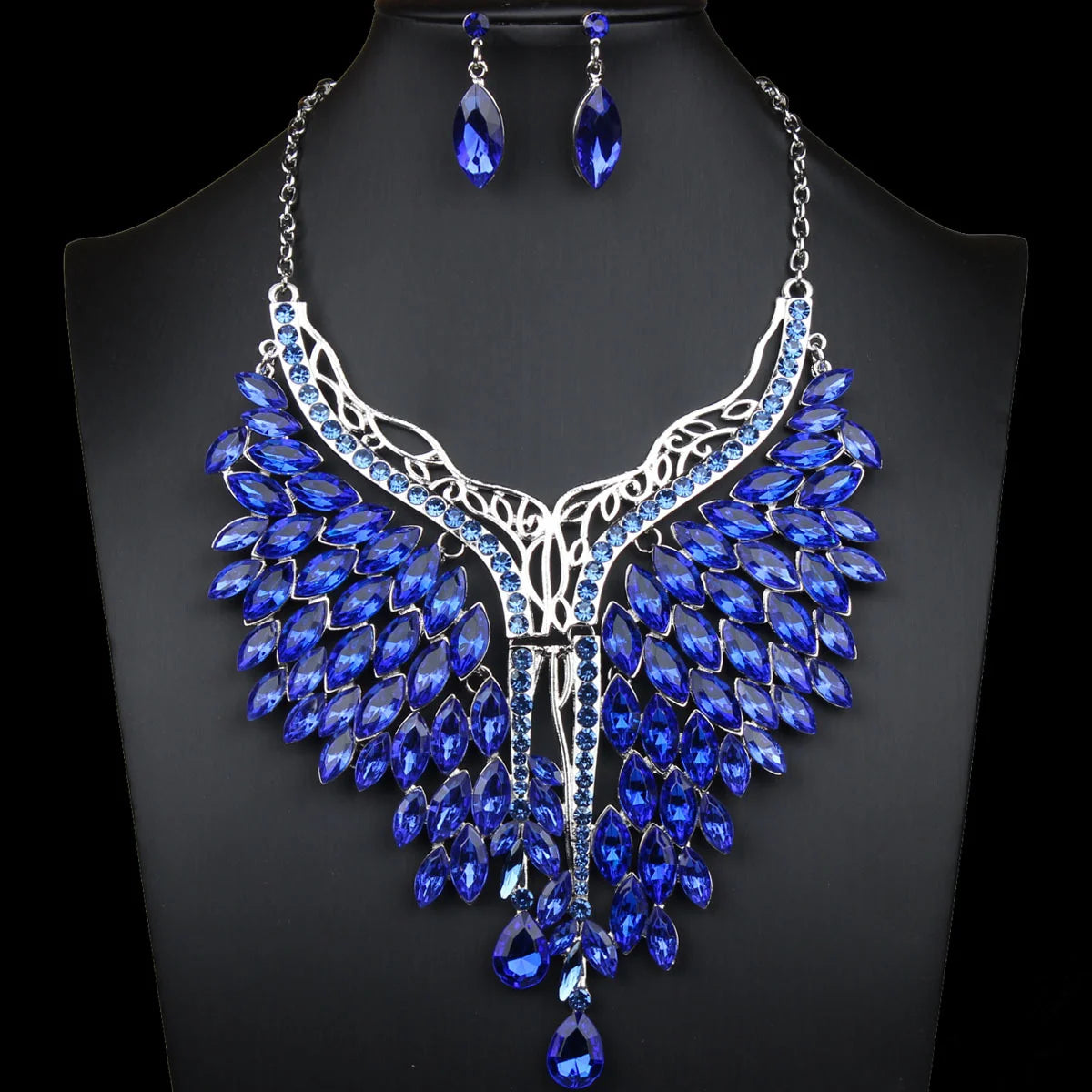 Parure de Bijoux "Éclat Éternel" – Collier en Y & Boucles d'Oreilles