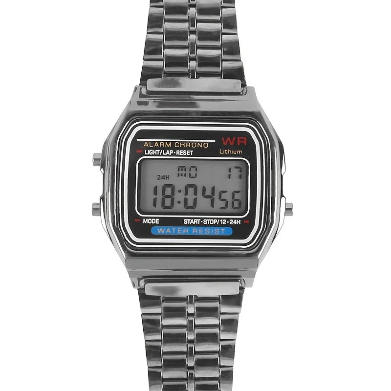 Montre Digitale Rétro en Acier – Style Business & Sport (Modèle w901)