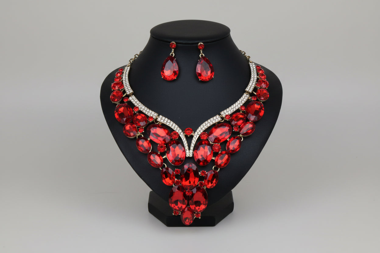 Ensemble Bijoux Mariage - Cristaux et Acier Inoxydable (3 Couleurs)