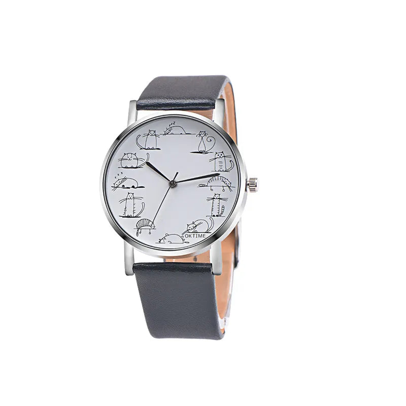 Montre Quartz pour Femme - Bracelet en Cuir Synthétique - Style Minimaliste et Élégant