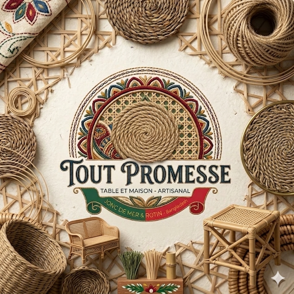 Tout Promesse - Table et Maison Artisanal, Jonc de Mer & Rotin Bangladesh