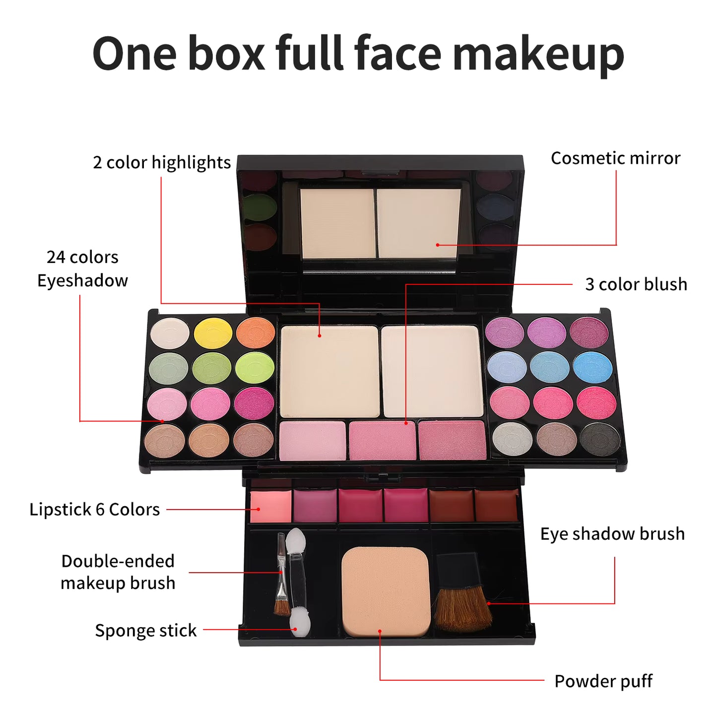 Palette d'Ombres à Paupières Nude & Kit Maquillage Complet TYA 6173 – 35 Couleurs women makeup set