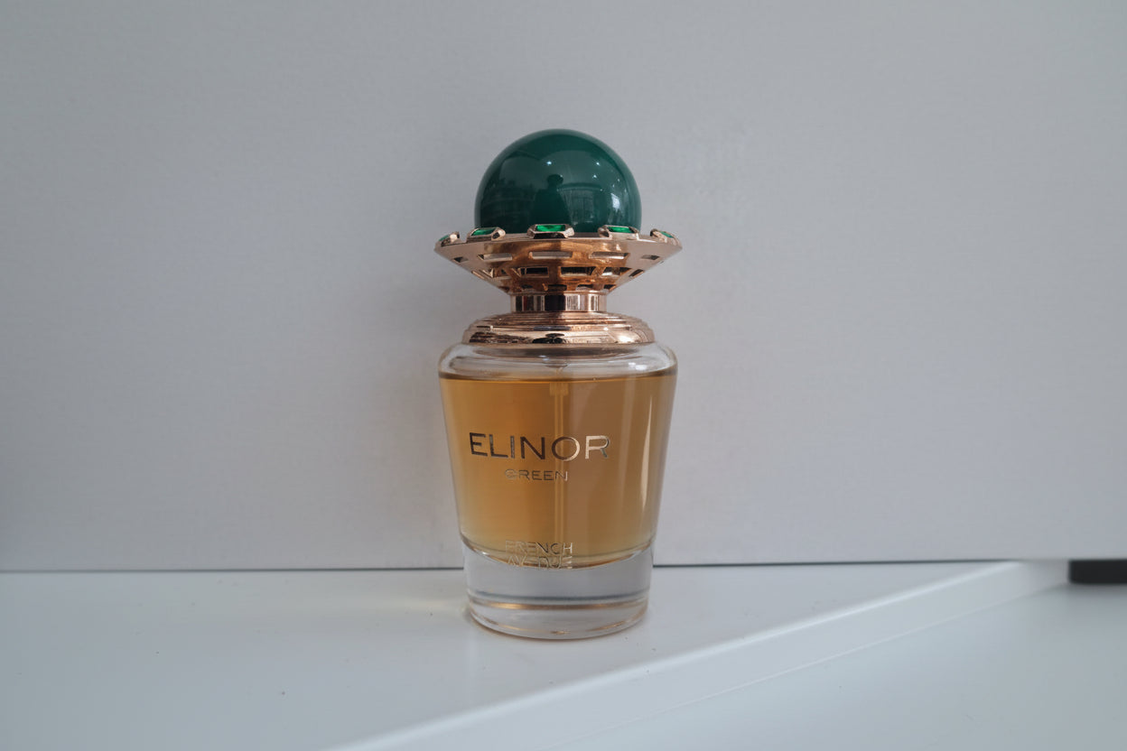 Parfum-Elinor-Green-French-Avenue-Flacon-Doré-Boitier-Vert-Tout-Promesse