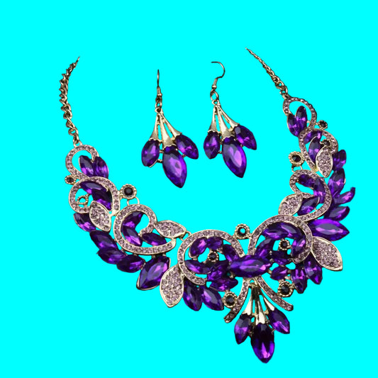 Parure Florale "Deep Purple" – Élégance Royale &amp; Éclat Naturel