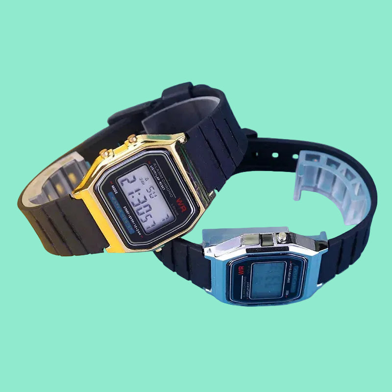 Montre Digitale LED Unisexe - Bracelet Rose Gold en Caoutchouc - Style Sport et Luxe