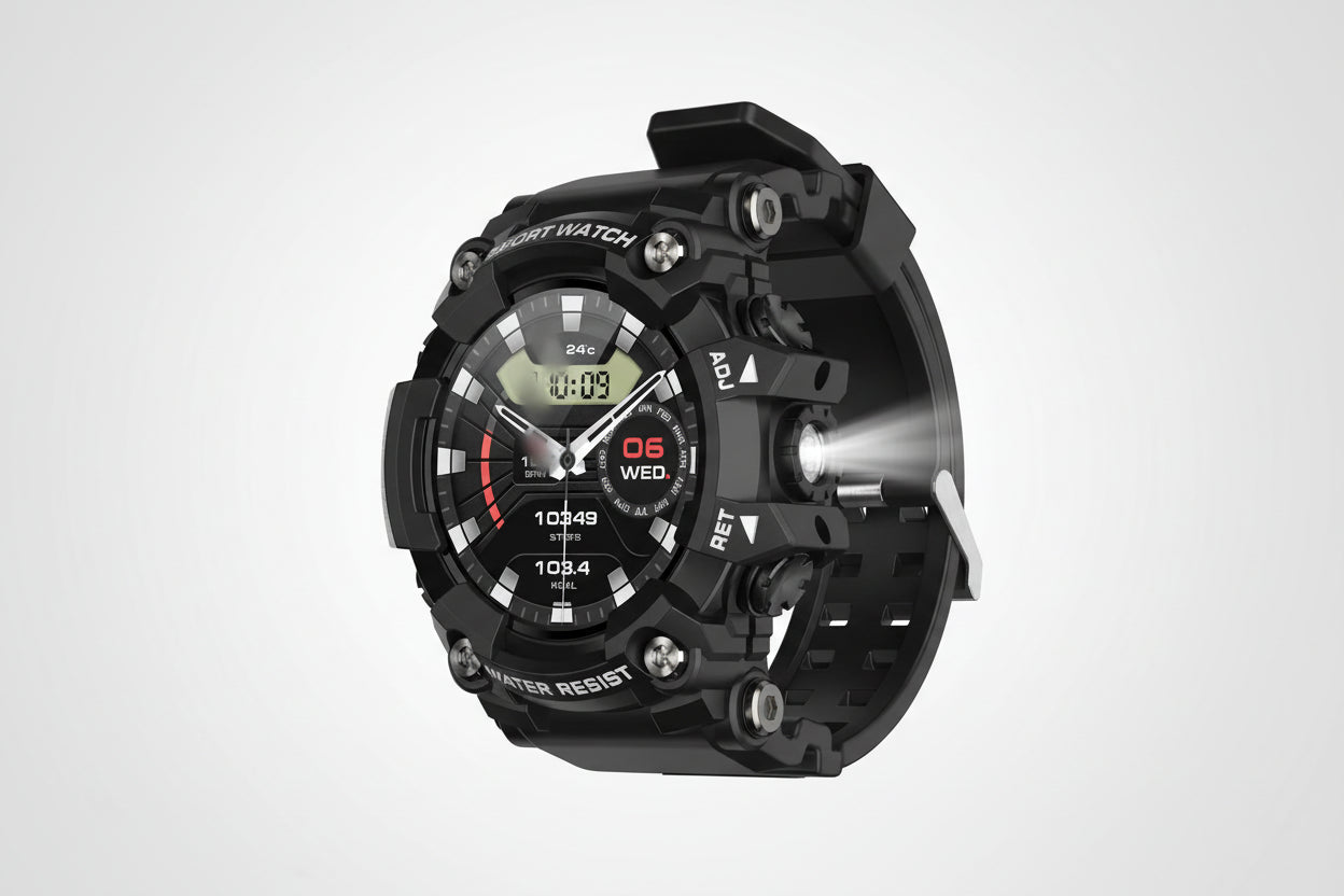 High Quality T6 Pro 1.39inch  TFT 360*360 IP68 Waterproof Smart Watch Flashlight with Compass BT Calling Smart Watch for Men