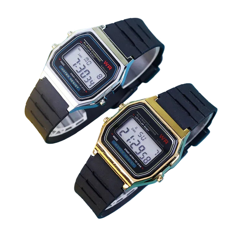Montre Digitale LED Unisexe - Bracelet Rose Gold en Caoutchouc - Style Sport et Luxe