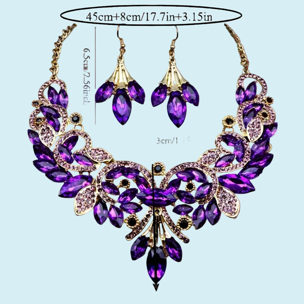 Parure Florale "Deep Purple" – Élégance Royale &amp; Éclat Naturel