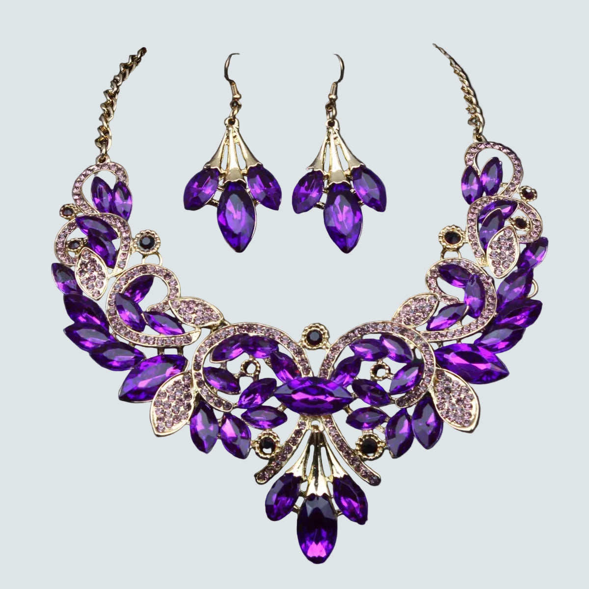 Parure Florale "Deep Purple" – Élégance Royale &amp; Éclat Naturel