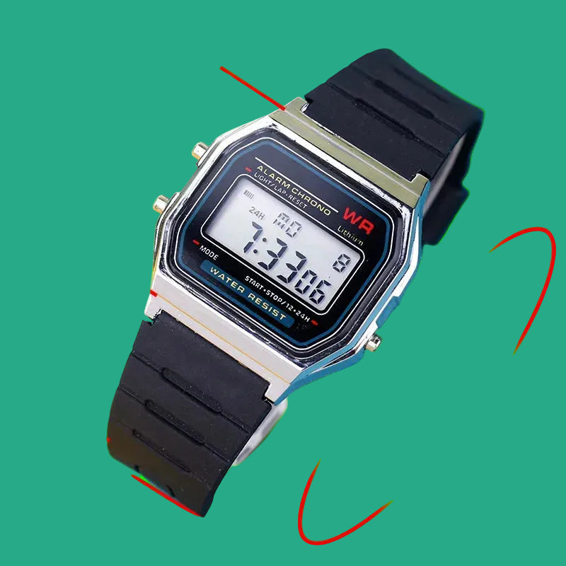 Montre Digitale LED Unisexe - Bracelet Rose Gold en Caoutchouc - Style Sport et Luxe