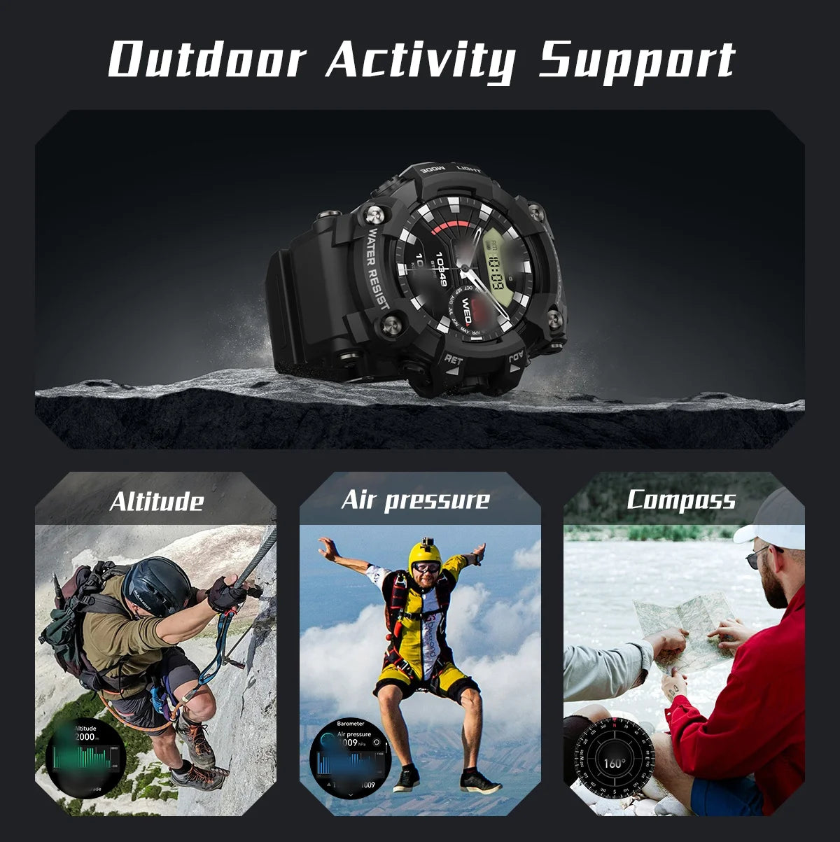 High Quality T6 Pro 1.39inch  TFT 360*360 IP68 Waterproof Smart Watch Flashlight with Compass BT Calling Smart Watch for Men
