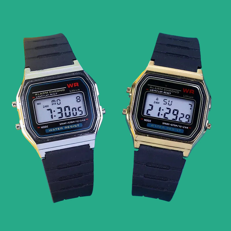 Montre Digitale LED Unisexe - Bracelet Rose Gold en Caoutchouc - Style Sport et Luxe