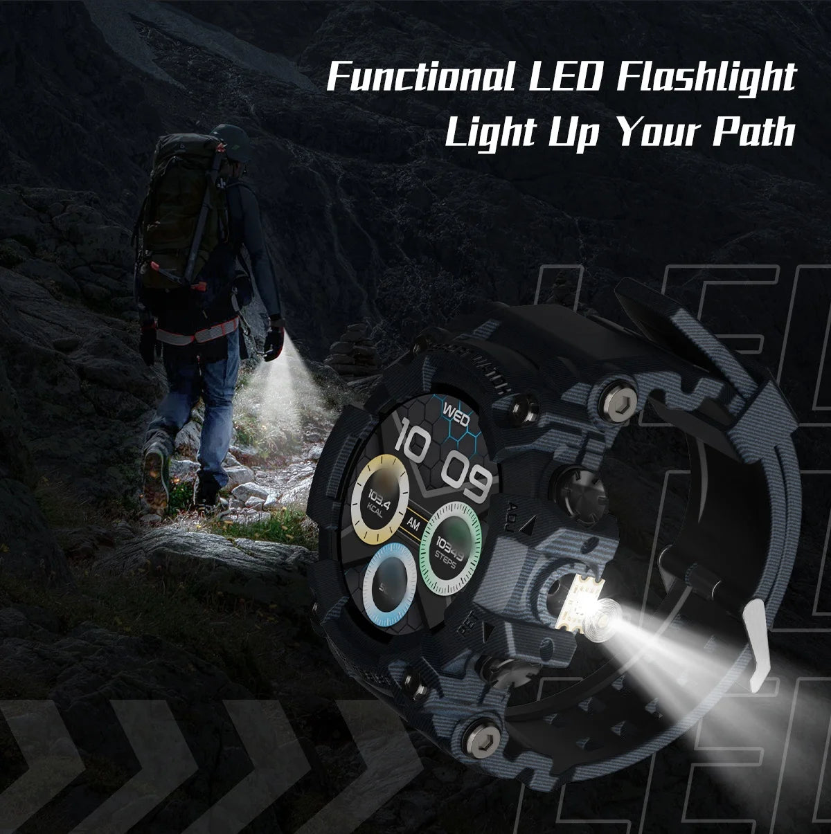 High Quality T6 Pro 1.39inch  TFT 360*360 IP68 Waterproof Smart Watch Flashlight with Compass BT Calling Smart Watch for Men