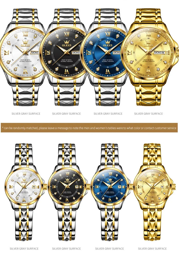 Montre de Luxe OLEVS  - Élégance Quartz pour Homme et Femme