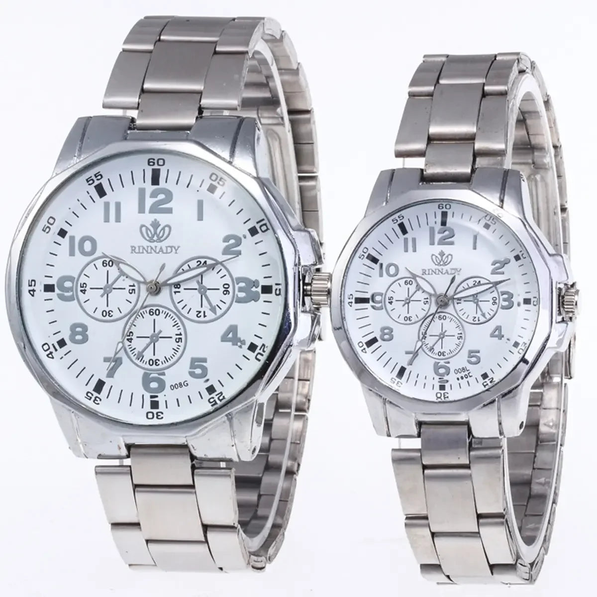 Duo de montres classiques RINNADY pour couple, style minimaliste, livré en emballage sécurisé éco-responsable - TOUT PROMESSE.