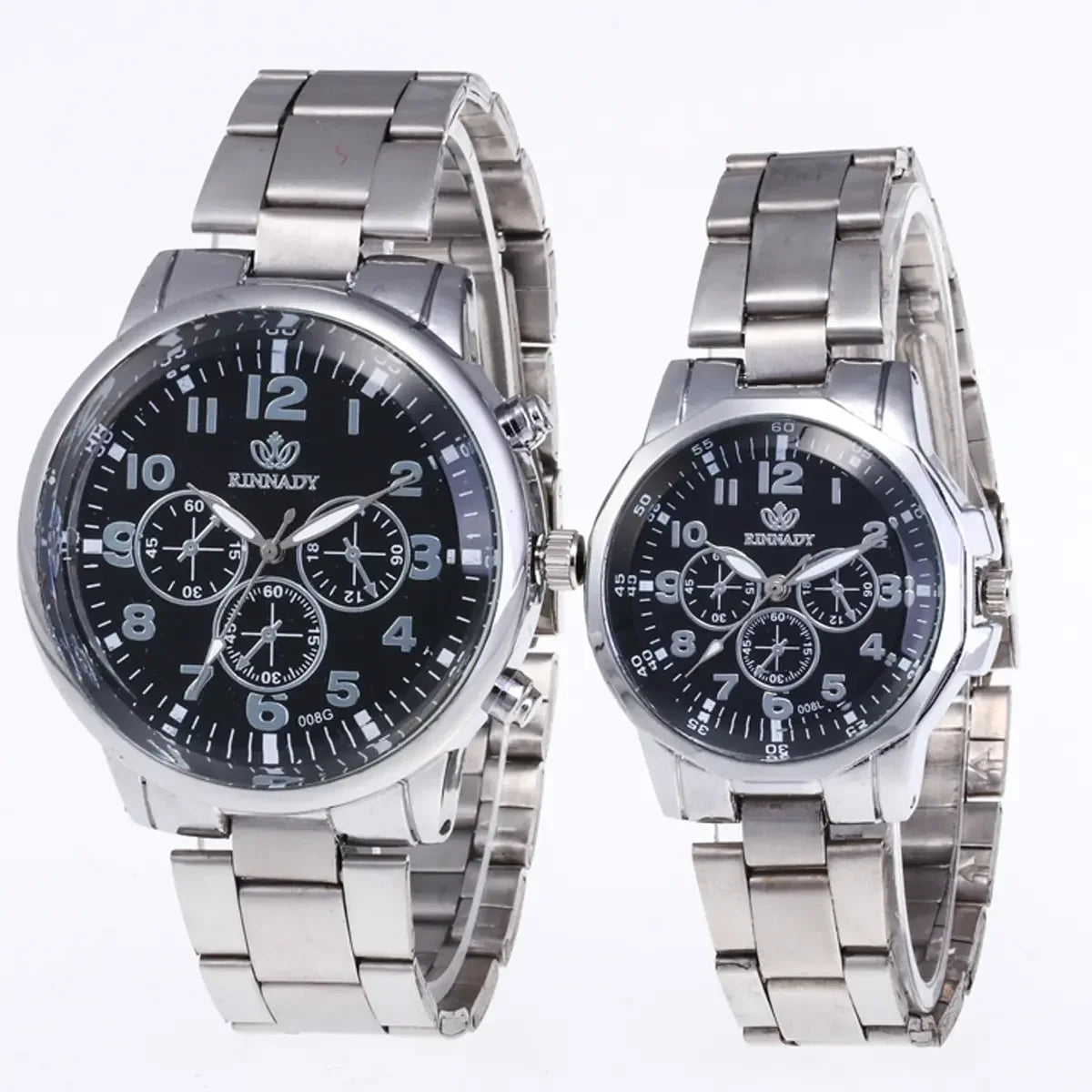 Duo de montres classiques RINNADY pour couple, style minimaliste, livré en emballage sécurisé éco-responsable - TOUT PROMESSE.