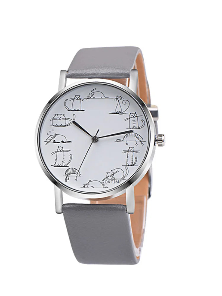 Montre Quartz pour Femme - Bracelet en Cuir Synthétique - Style Minimaliste et Élégant