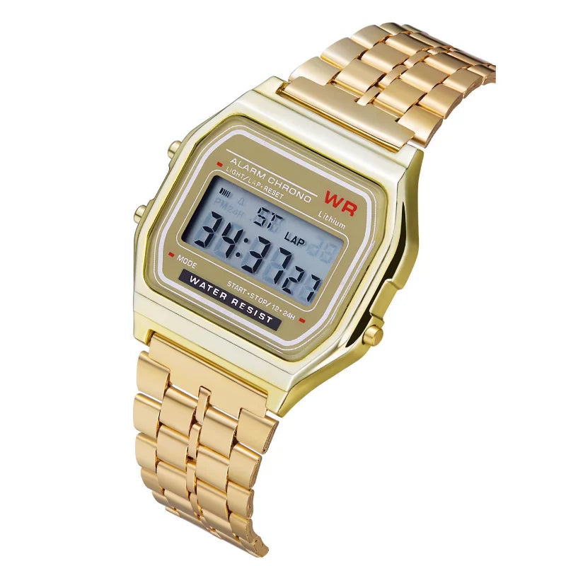 Montre Digitale Rétro en Acier – Style Business & Sport (Modèle w901)
