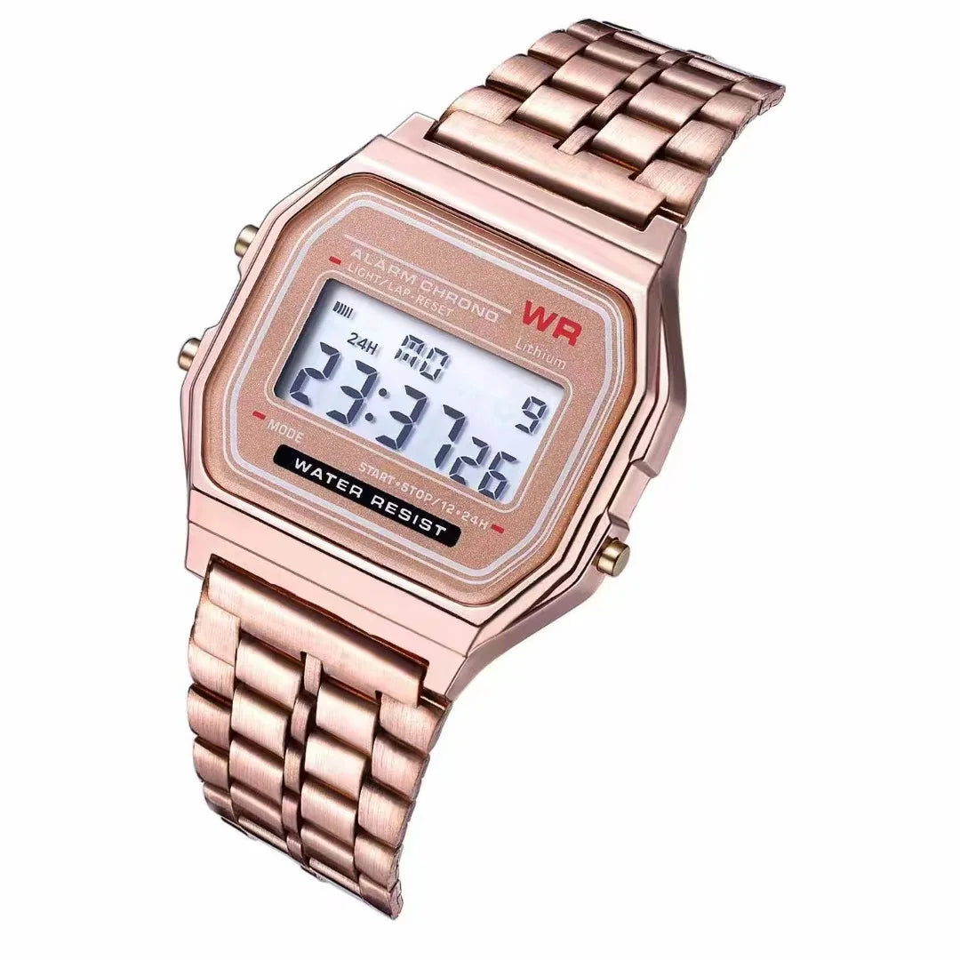 Montre Digitale Rétro en Acier – Style Business & Sport (Modèle w901)