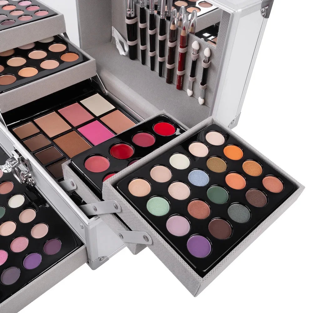 'Coffret de Maquillage Complet' pour Femmes, Mallette Impériale Multifonction pour Adultes avec Palette d'Ombres, Rouges à Lèvres et Fond de Teint.