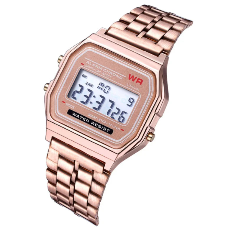 Montre Digitale Rétro en Acier – Style Business & Sport (Modèle w901)