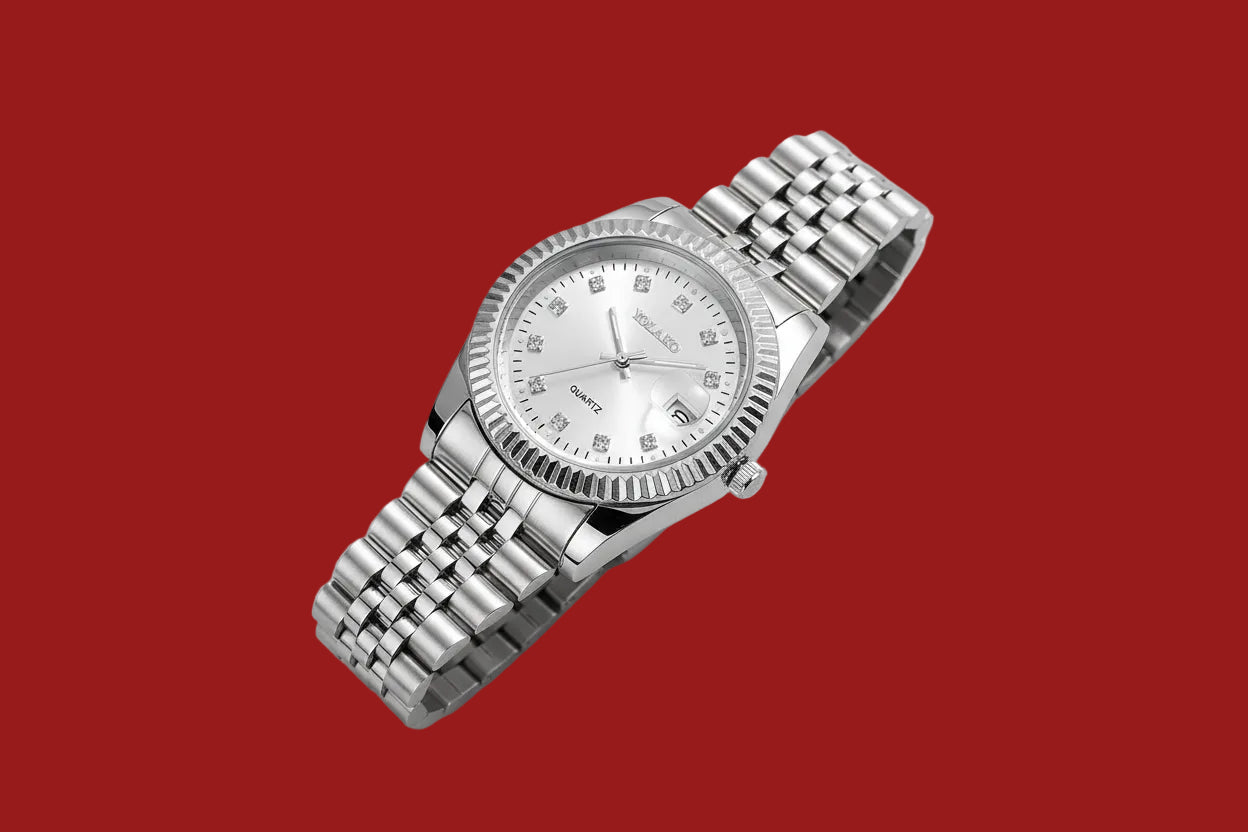 Luxury Rhinestone Men Business Watches Fashion Women Quartz Watch with Calendar Clock Gift（Without Box）