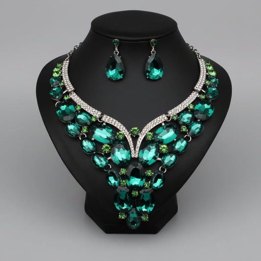 Ensemble Bijoux Mariage - Cristaux et Acier Inoxydable (3 Couleurs)