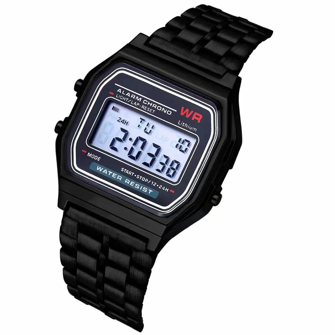 Montre Digitale Rétro en Acier – Style Business & Sport (Modèle w901)