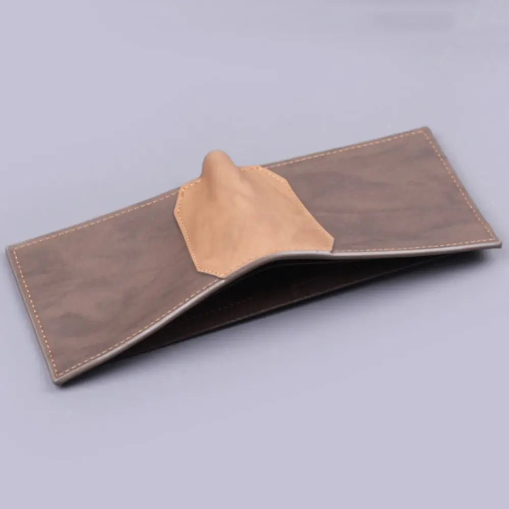 New PU Leather Men's Short Wallet Two Fold Design, Black/Coffee Retro Style, Coin Purse with  ID Card Holder, Suitable for Men
