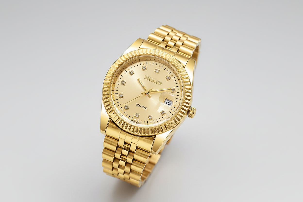 Luxury Rhinestone Men Business Watches Fashion Women Quartz Watch with Calendar Clock Gift（Without Box）