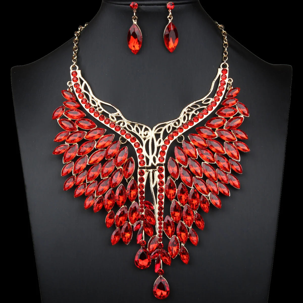 Parure de Bijoux "Éclat Éternel" – Collier en Y &amp; Boucles d'Oreilles