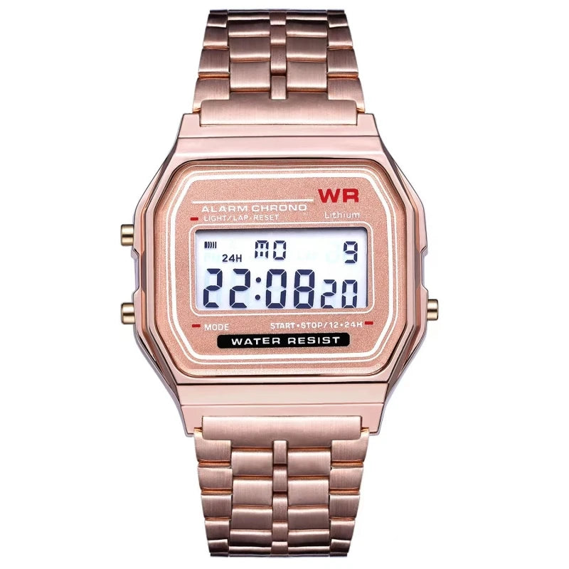 Montre Digitale Rétro en Acier – Style Business & Sport (Modèle w901)