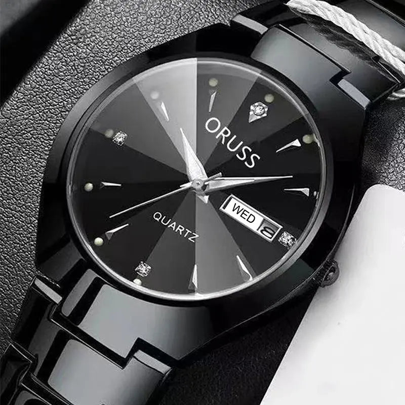 ORUSS Luxe - Montre à Quartz Élégante pour Homme et Femme en Acier Inoxydable