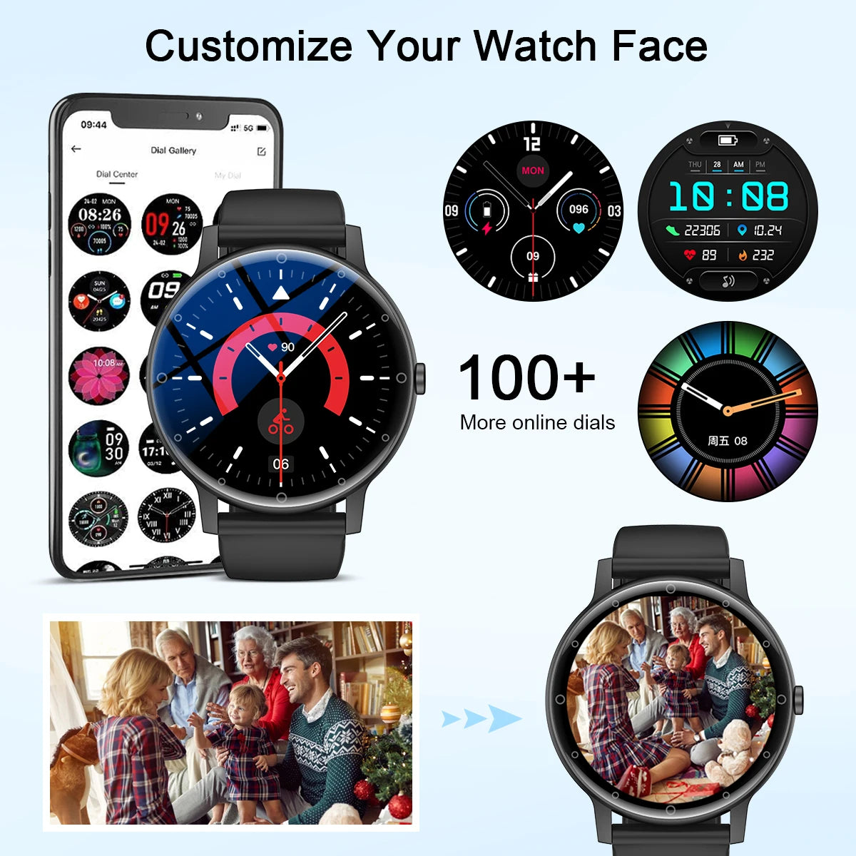 Montre Connectée LIGE Sport 618- Bluetooth Call &  Suivi Santé Intégral