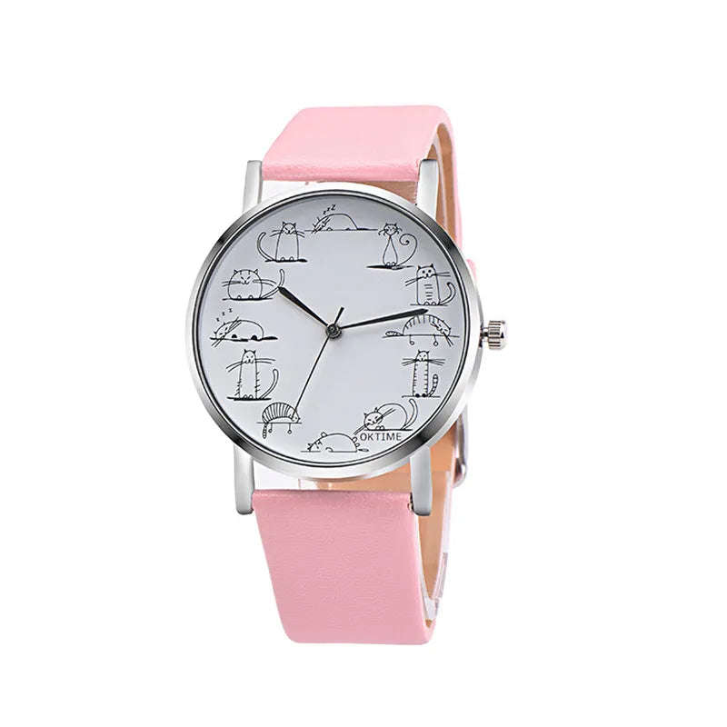 Montre Quartz pour Femme - Bracelet en Cuir Synthétique - Style Minimaliste et Élégant
