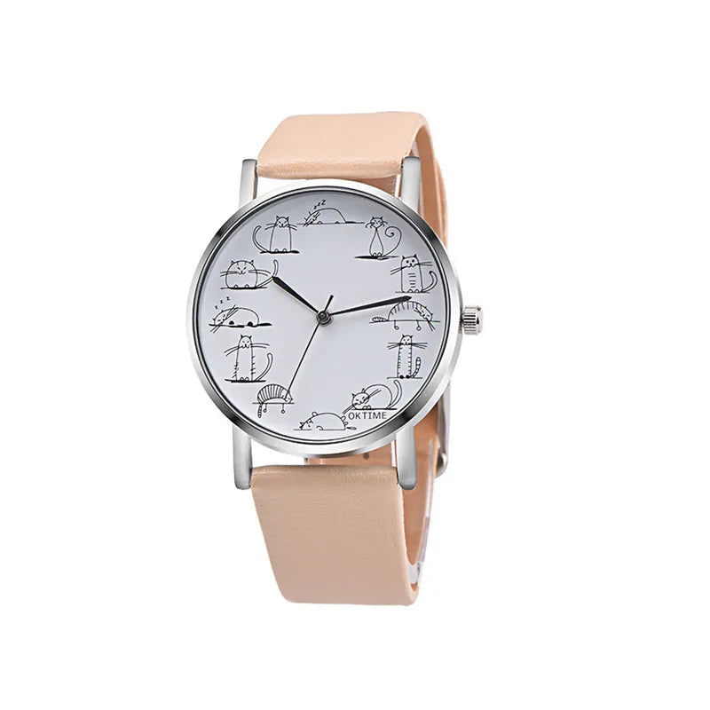 Montre Quartz pour Femme - Bracelet en Cuir Synthétique - Style Minimaliste et Élégant