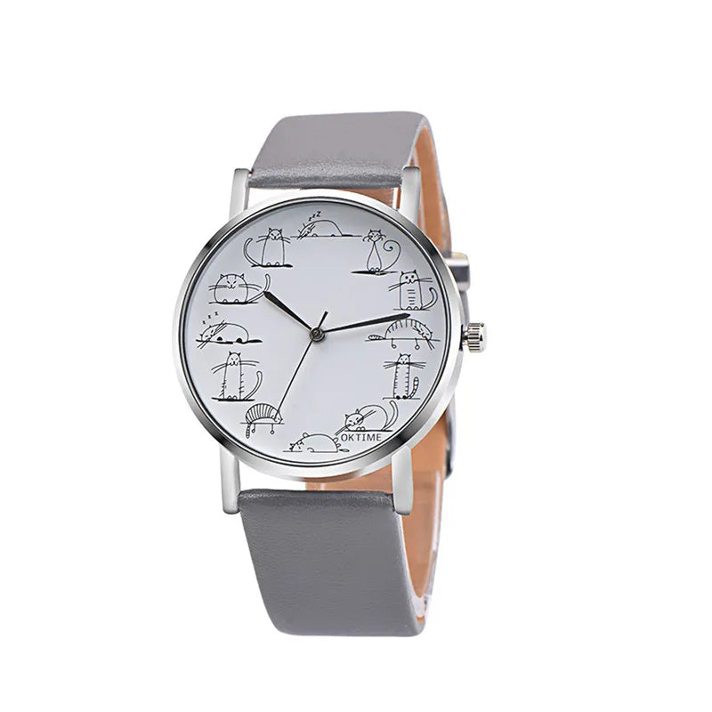 Montre Quartz pour Femme - Bracelet en Cuir Synthétique - Style Minimaliste et Élégant