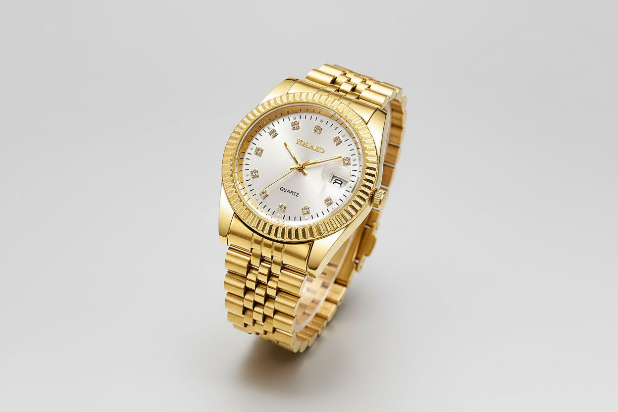 Luxury Rhinestone Men Business Watches Fashion Women Quartz Watch with Calendar Clock Gift（Without Box）