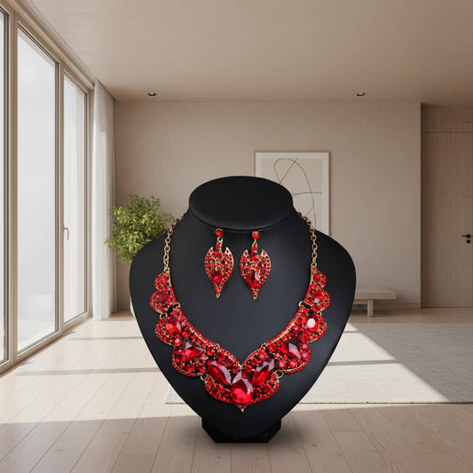 Parure "Majesté Royale" - Collier Plastron & Cristaux (4 Couleurs)