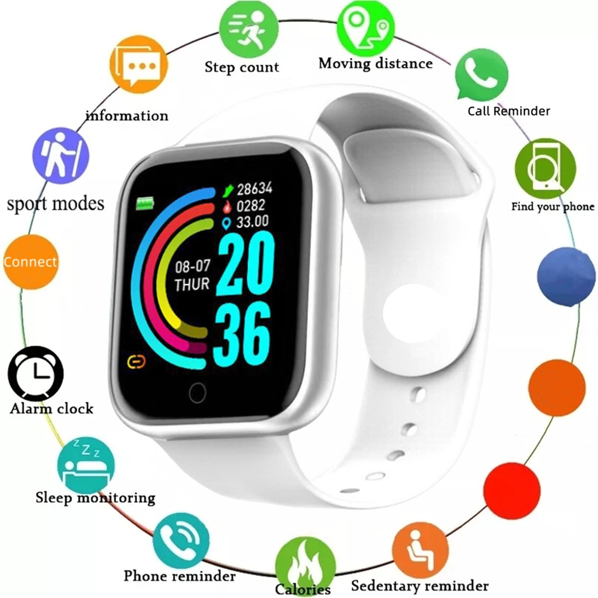 Montre Connectée Intelligente - Sport & Santé (Modèle D13/116Plus)