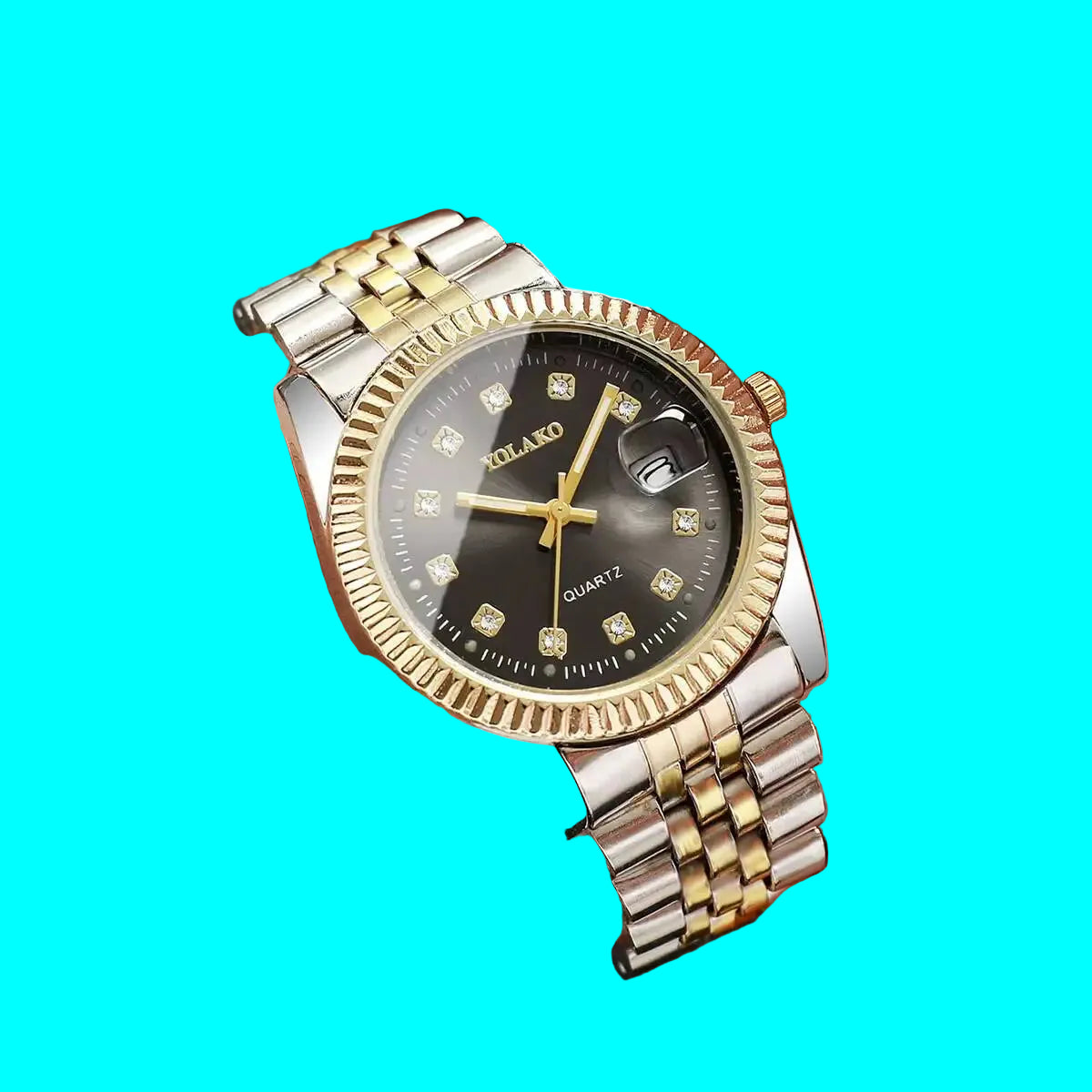Luxury Rhinestone Men Business Watches Fashion Women Quartz Watch with Calendar Clock Gift（Without Box）