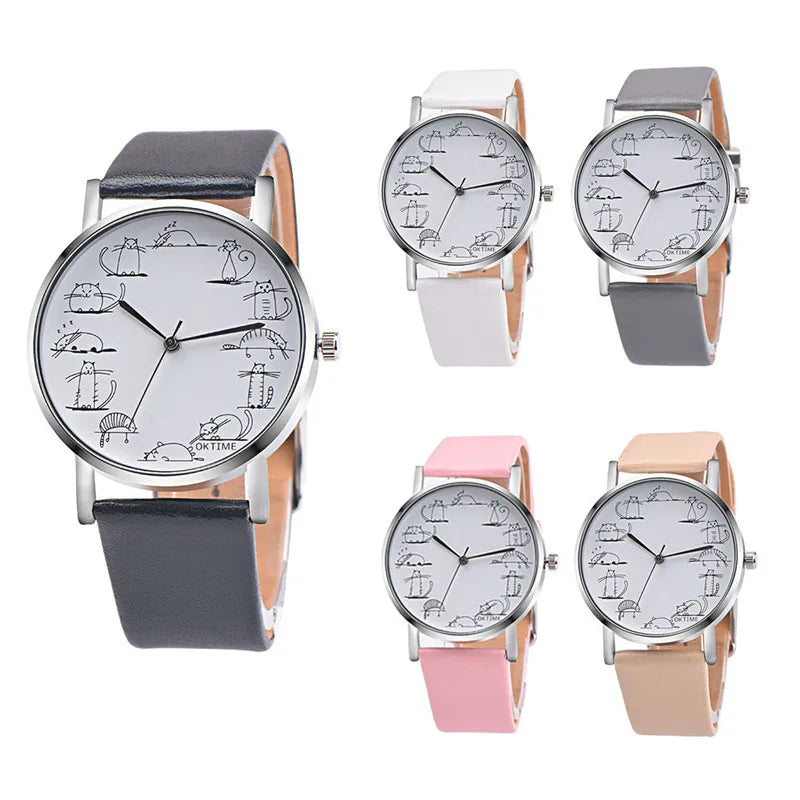 Montre Quartz pour Femme - Bracelet en Cuir Synthétique - Style Minimaliste et Élégant