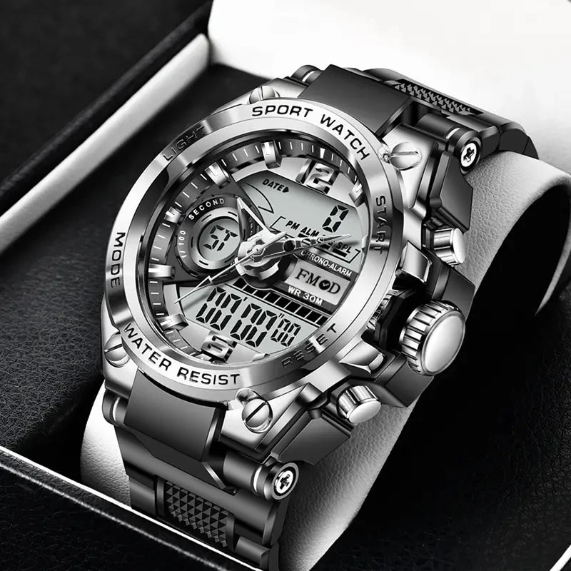 Fashionable digital men's military watch, trendy outdoor sports electronic watch