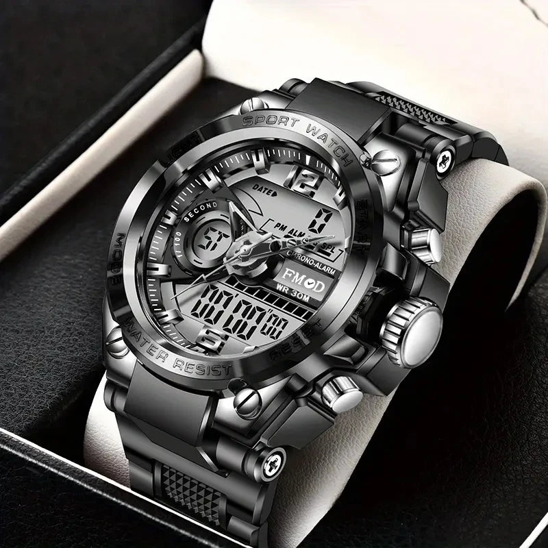 Fashionable digital men's military watch, trendy outdoor sports electronic watch