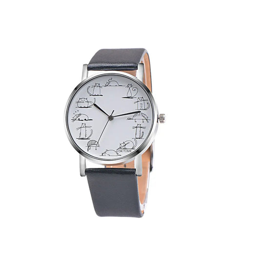 Montre Quartz pour Femme - Bracelet en Cuir Synthétique - Style Minimaliste et Élégant