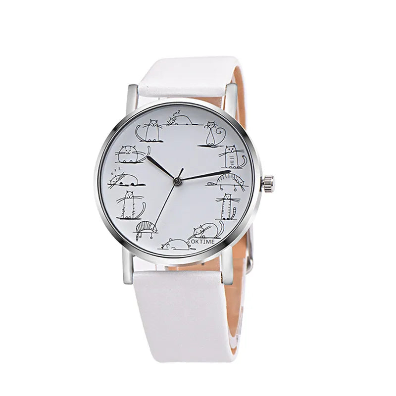 Montre Quartz pour Femme - Bracelet en Cuir Synthétique - Style Minimaliste et Élégant