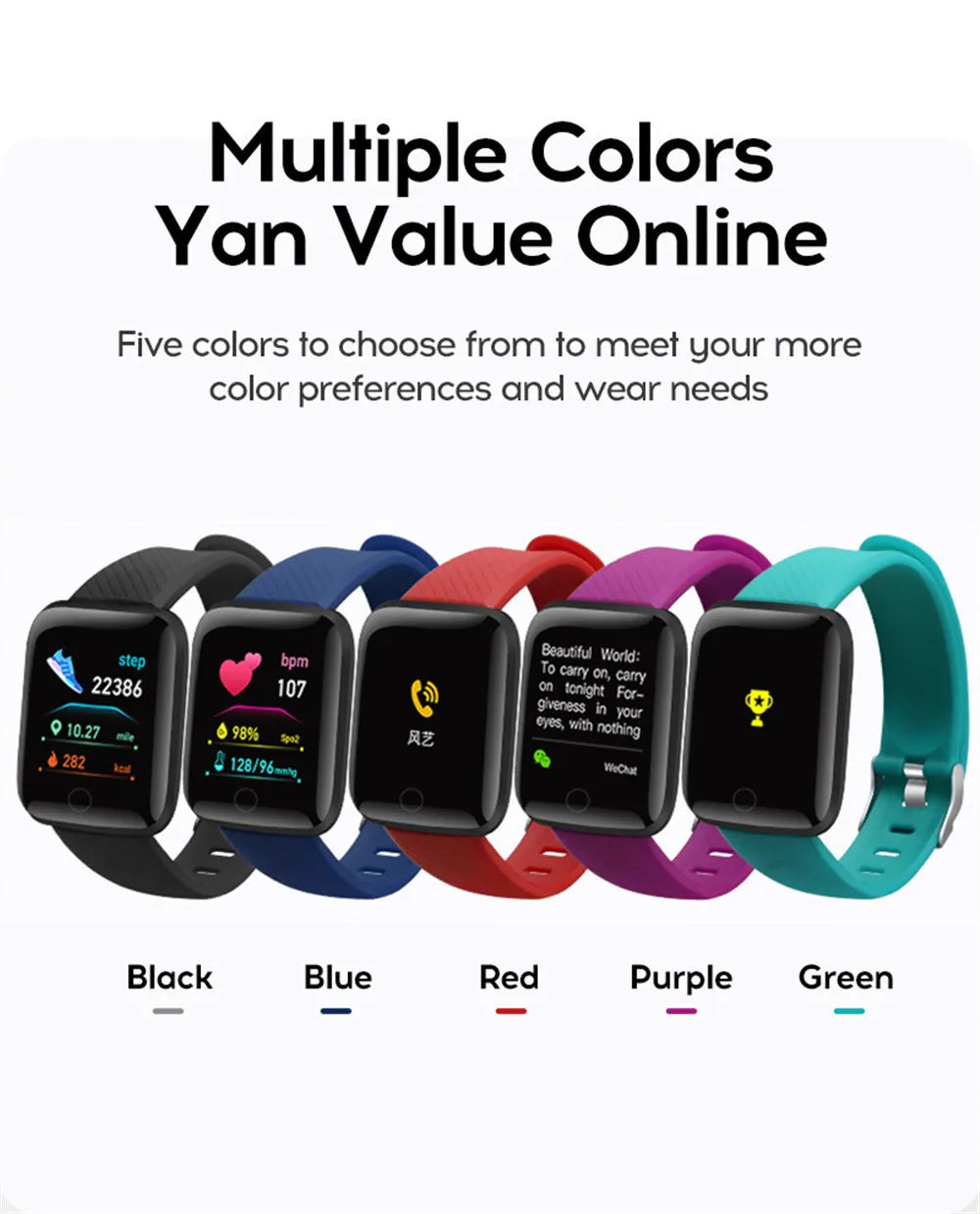 Montre Connectée Intelligente - Sport & Santé (Modèle D13/116Plus)
