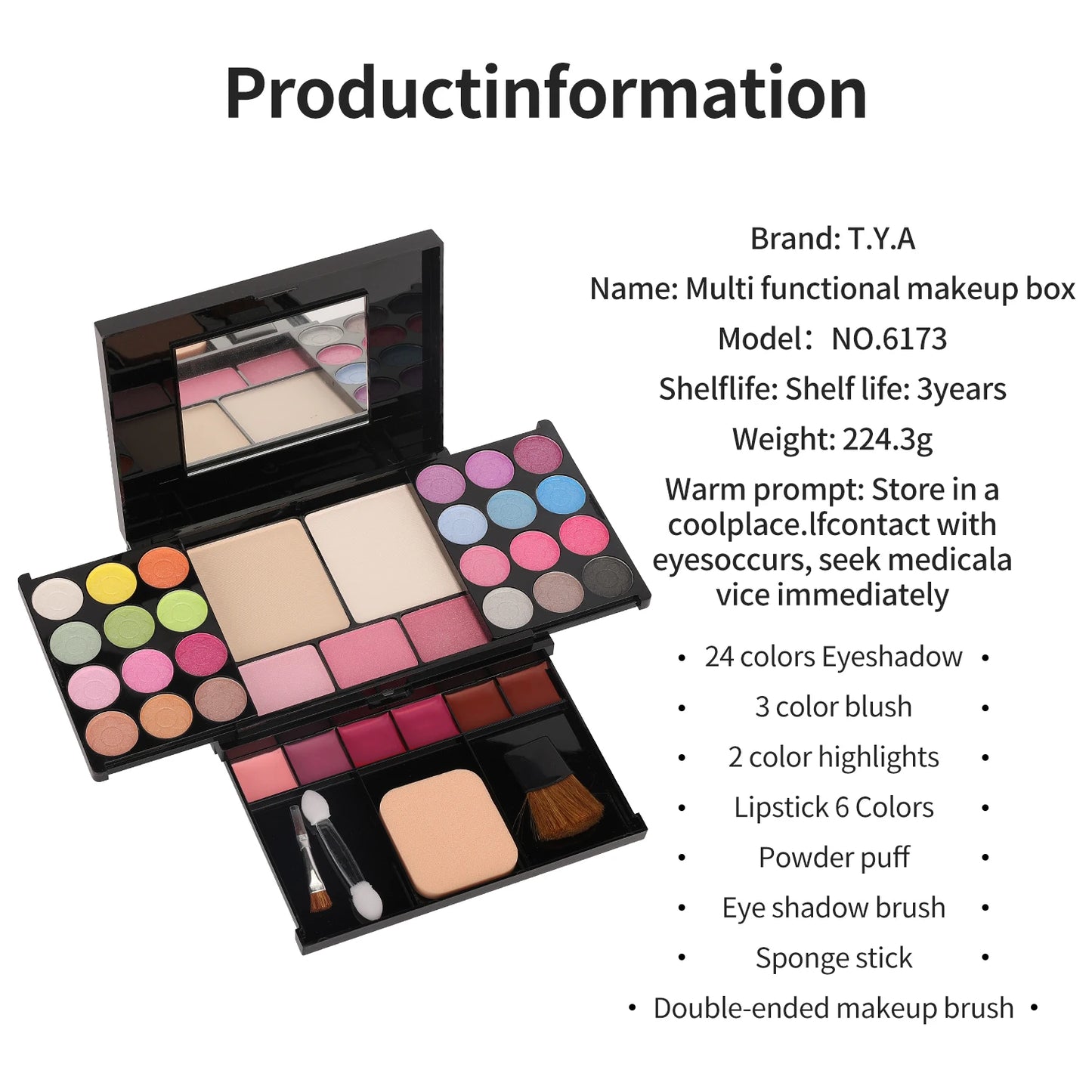 Palette d'Ombres à Paupières Nude & Kit Maquillage Complet TYA 6173 – 35 Couleurs women makeup set